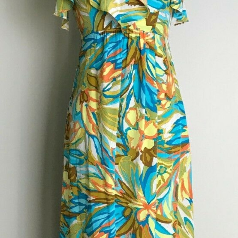 Alice & Trixie Silk Ruffle Floral Maxi Dress